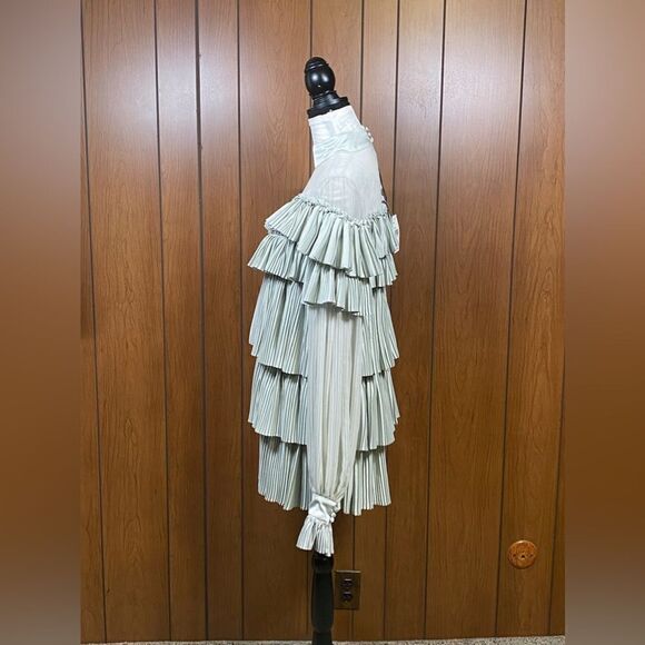 Wandering Pleated Satin Mini Dress In Grey size 40/us size 4 - Picture 7 of 14